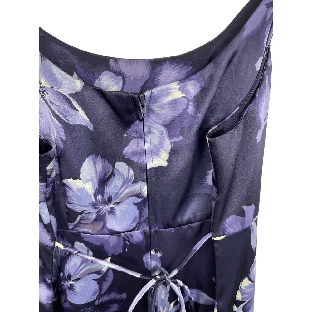Jodi Michaels Purple Floral Slip Maxi Dress w/Matching Chiffon Jacket Size 9/10 - Picture 7 of 14